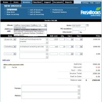 Freshbooks invoice software screenshot