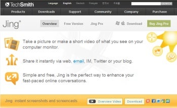 Jing instant screen shots and screencasts