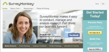 Screen shot of SurveyMonkey.com