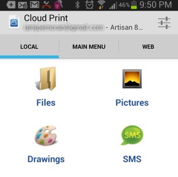 mobile printing with Cloud Print Android