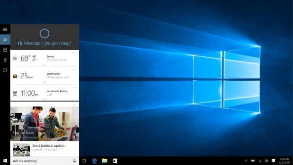 Windows 10 Cortana digital assistant