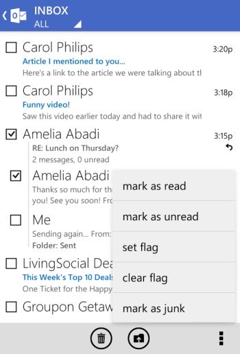 Productivity apps: Outlook.com App