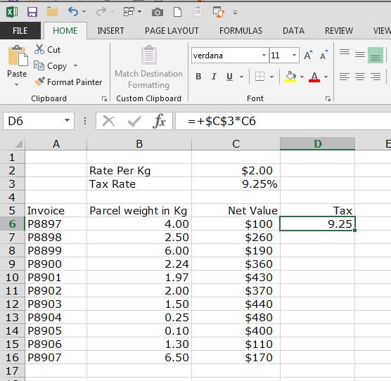 Excel tools: create seperate data areas for variable data