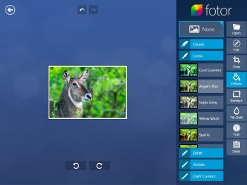 Fotor, a free image-editing app for Windows 8