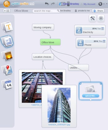 SpiderScribe mind mapping software