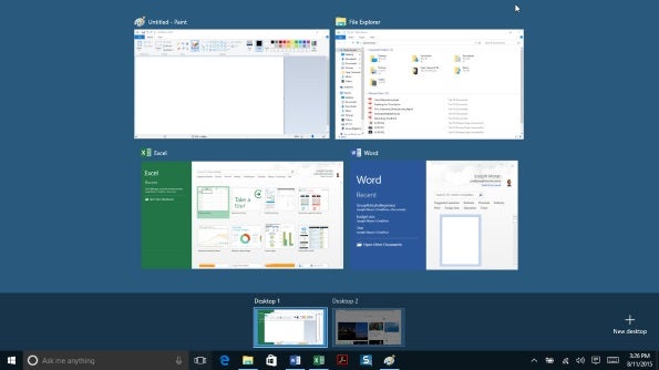 Windows 10 task view