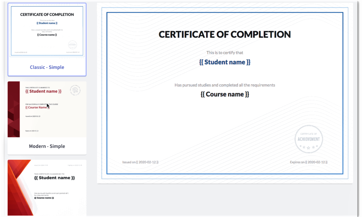 Thinkfic Certificates Templates.