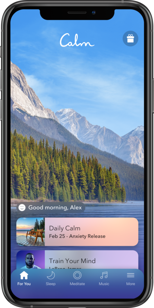 Screenshot of Calm App for iOS.