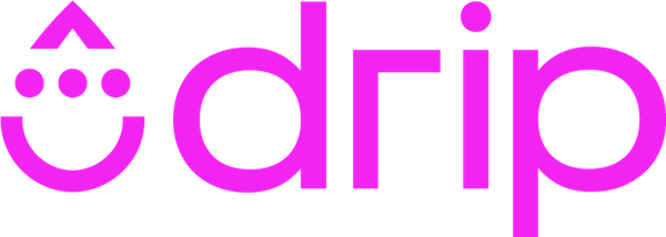 Drip logo in pink.
