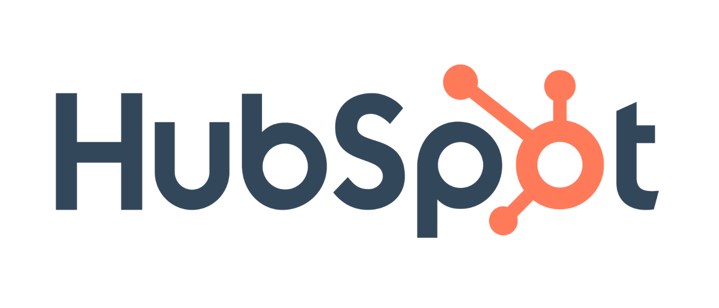 HubSpot's logo in dark gray and orange.